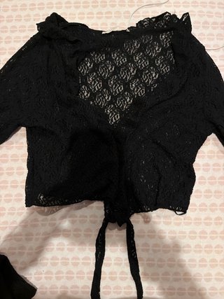 Capa de encaje negra talla única