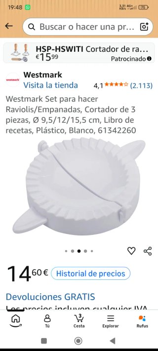 2 tipos de Cortadores de Croissants y Empanadillas