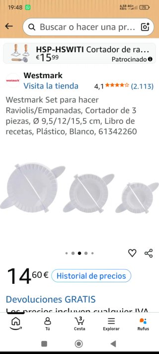 2 tipos de Cortadores de Croissants y Empanadillas