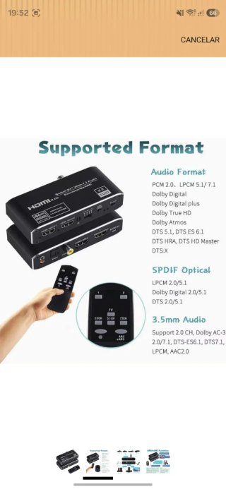 Extractor de Audio HDMI 2.0b sonido digital