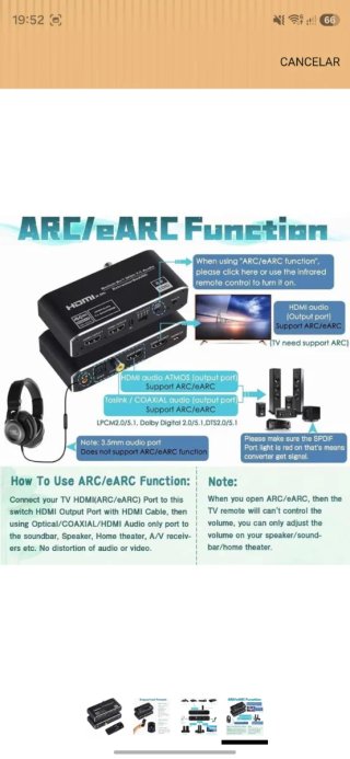 Extractor de Audio HDMI 2.0b sonido digital