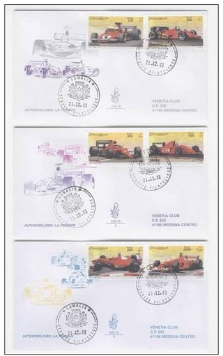 3 Buste FDC Somalia Serie Ferrari