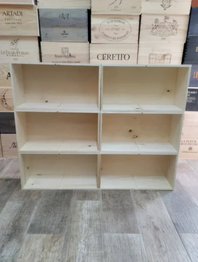 Estantería 6 cajas madera grandes