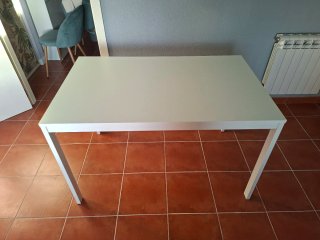 Mesa blanca extensible 120-180cm