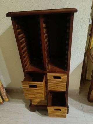 Mueble Auxiliar Madera y Bambú