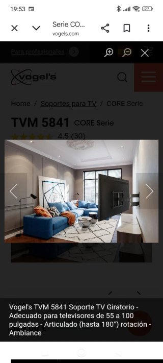 Soporte TV Vogel's 40-70 Pared