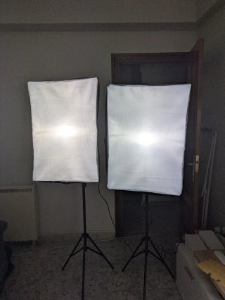 2 Focos Estudio PowerExtra Con Trípode Y Softbox.