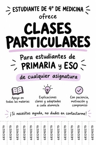 Clases particulares primaria o ESO