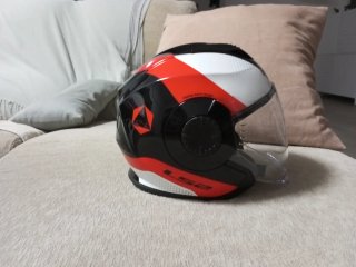 Casco Moto LS2 Verso Negro/Blanco/Rojo
