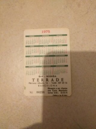 Calendario Bar Bodega Terrade (Barcelona)