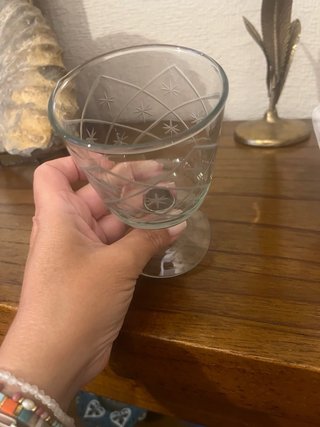 Juego 6 copas de cristal tallado