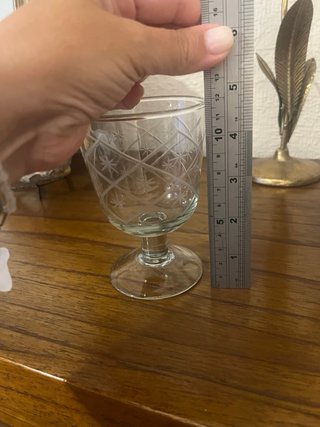 Juego 6 copas de cristal tallado