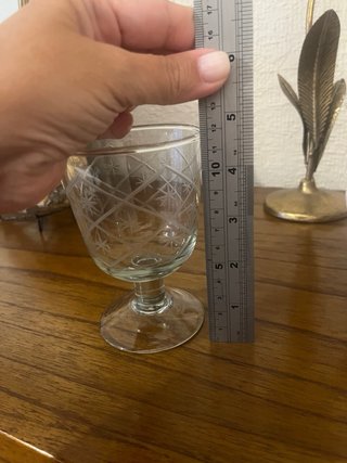 Juego 6 copas de cristal tallado