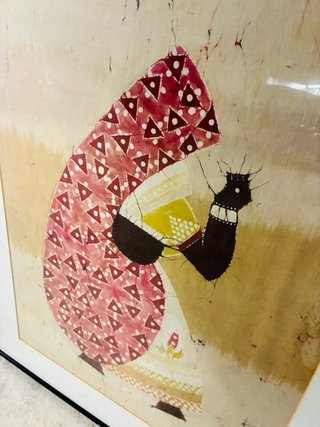 Cuadro batik africano sobre tela enmarcado – pieza