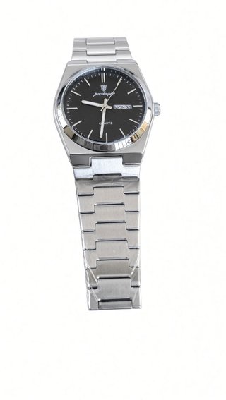 Reloj Poedagar Negro y Plateado