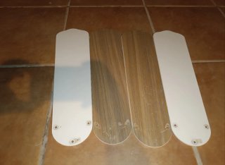 Ventilador de techo madera y blanco