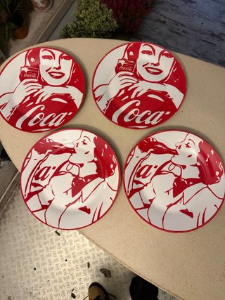 Set de 4 Platos Coca Cola