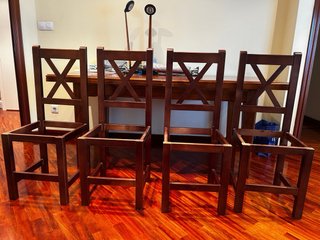 Set de 4 Sillas de Comedor de Madera
