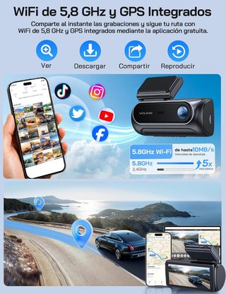 Dashcam WOLFANG WD08 4K+4K Dual Sony STARVIS 2 GPS
