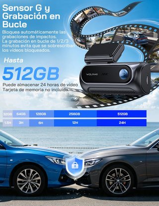 Dashcam WOLFANG WD08 4K+4K Dual Sony STARVIS 2 GPS