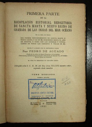 HISTORIA DE LA PROVINCIA DE SANCTA MARTA 1930-31
