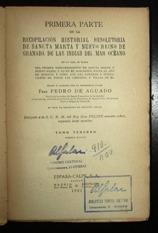 HISTORIA DE LA PROVINCIA DE SANCTA MARTA 1930-31