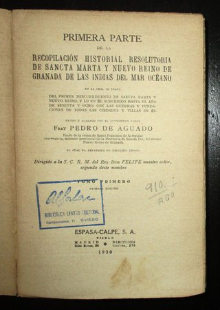 HISTORIA DE LA PROVINCIA DE SANCTA MARTA 1930-31