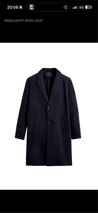 Abrigo de lana Zara azul marino