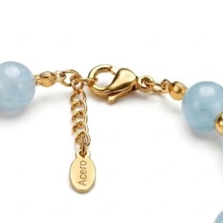 Pulsera de Cristal y Abalorios Dorados