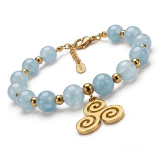 Pulsera de Cristal y Abalorios Dorados