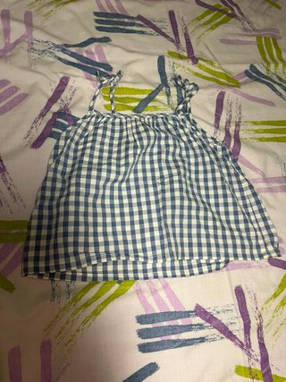 Camisola xadrez azul Tamanho 7-8 anos