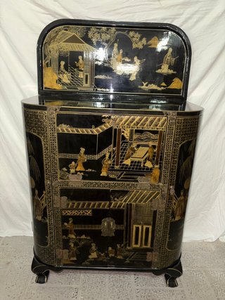 Mobile bar cinese laccato nero