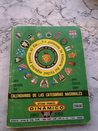 Calendario Categorías Nacionales 92-93