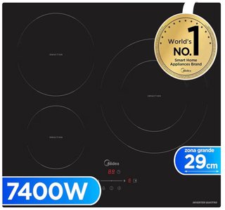 Placa Inducción 3 fuegos 60 cm 7400 W