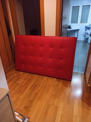 Cabecero de cama 150 cm piel rojo
