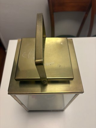 Farolillo Zara Home Metal y Cristal Dorado