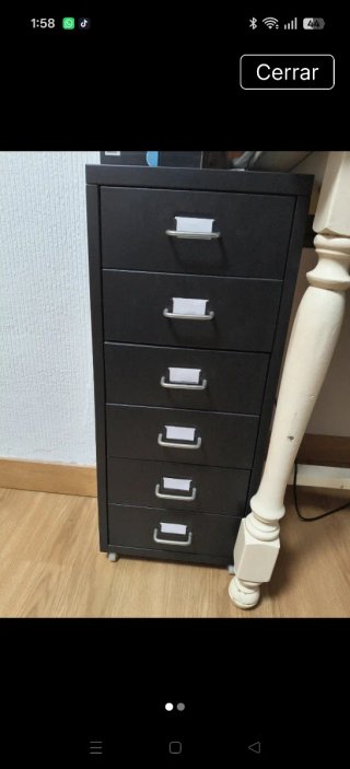 Mueble archivador negro 6 cajones