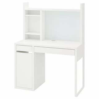 Set de 1 Escritorios Blancos con Estantería