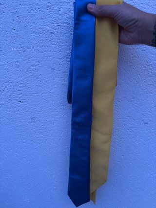 Corbata azul y amarilla