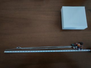 Collana acciaio con grappolo pietre multicolor