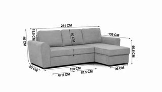Sofá cama chaiselongue gris