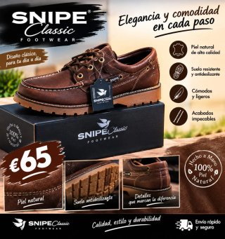 Zapatos Snipe Marrones Piel Natural