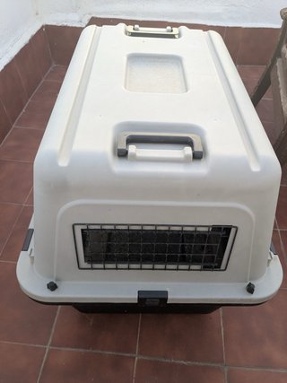 Transportín perro mediano beige y negro