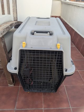 Transportín perro mediano beige y negro