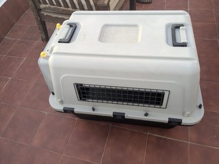 Transportín perro mediano beige y negro