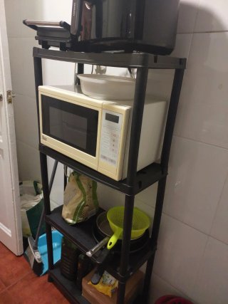 Estantería de Cocina de Plástico Negra