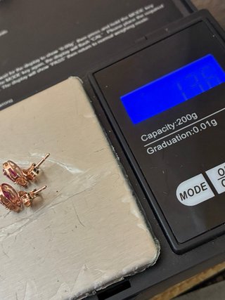 Pendientes Oro 14k Rubí y Diamantes Naturales