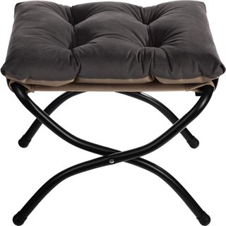 Pouf pieghevole in velluto grigio scuro