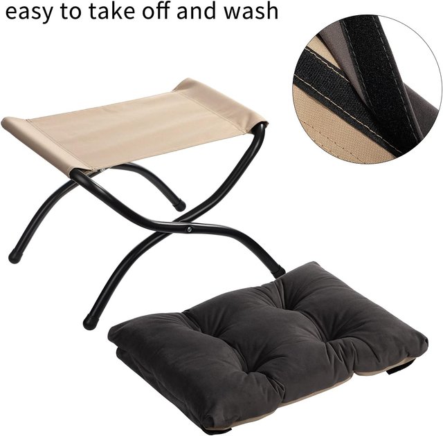 Puf Plegable Terciopelo Gris Oscuro