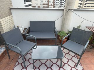 Conjunto Muebles Exterior: 2 Sillas, Sofá y Mesa